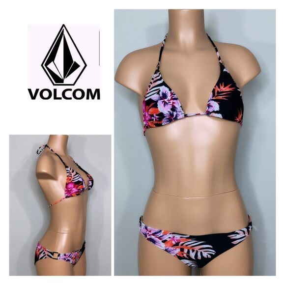 New. Volcom palm leaf string bikini - Picture 1 of 6